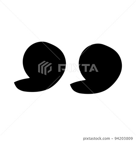 Hand drawn quote icon. Silhouette quote for text and citation phrases in doodle style. Black symbol for speaking and writing. Sign sketch and comment or remark vector illustration Hand drawn quote icon. Silhouette quote for text and citation phrases in doodle style. Black symbol for speaking and writing. Sign sketch and comment or remark vector illustration 94203809