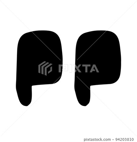 Hand drawn quote icon. Silhouette quote for text and citation phrases in doodle style. Black symbol for speaking and writing. Sign sketch and comment or remark vector illustration Hand drawn quote icon. Silhouette quote for text and citation phrases in doodle style. Black symbol for speaking and writing. Sign sketch and comment or remark vector illustration 94203810