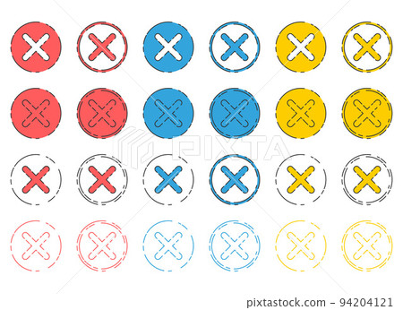 Rejected cross mark icon in flat style vector collection 94204121