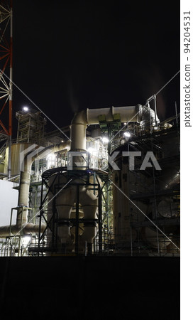 Factory night view of chemical factory, Mitsubishi Chemical Hiroshima Office (former Mitsubishi Rayon Ohtake Office) 94204531