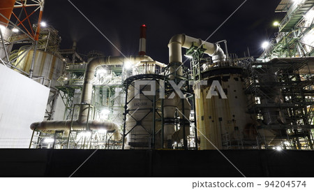 Factory night view of chemical factory, Mitsubishi Chemical Hiroshima Office (former Mitsubishi Rayon Ohtake Office) 94204574
