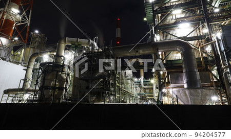 Factory night view of chemical factory, Mitsubishi Chemical Hiroshima Office (former Mitsubishi Rayon Ohtake Office) 94204577