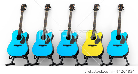 Set of acoustic guitar isolated on white background. Set of acoustic guitar isolated on white background. 94204834