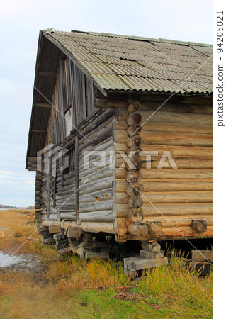Old fisherman's shed in North of Russia. Pomors, White sea Old fisherman's shed in North of Russia. Pomors, White sea 94205021