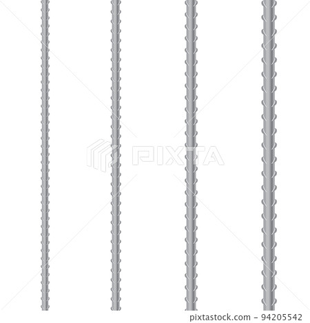 Rebars, Reinforcement Steel Isolated on White Background. Construction Metal Armature 94205542