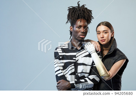 Multiethnic young couple portrait Multiethnic young couple portrait 94205680