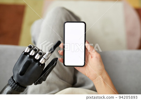 Cyborg girl using mobile phone Cyborg girl using mobile phone 94205893
