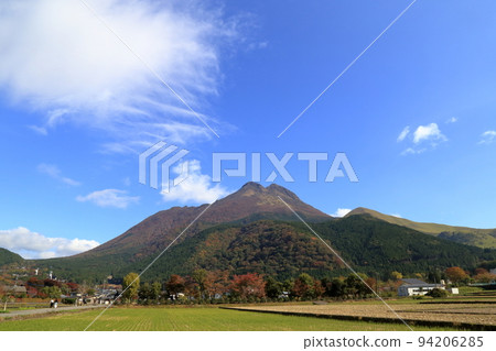 秋天從由布市郊外看到的由布山（2021年11月，大分縣由布市） 94206285