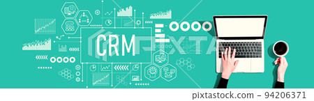 CRM theme with person using a laptop 94206371