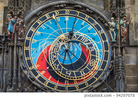 Astronomical clock close-up in Prague old town square, Czech Republic Astronomical clock close-up in Prague old town square, Czech Republic 94207078
