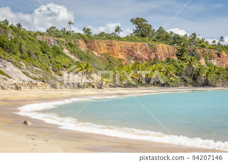 Idyllic Espelho Beach in Trancoso at sunny day, Bahia, Northeastern Brazil Idyllic Espelho Beach in Trancoso at sunny day, Bahia, Northeastern Brazil 94207146