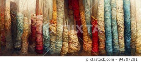 abstract composition of silk threads. Computer generated illustration. abstract composition of silk threads. Computer generated illustration. 94207281