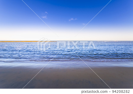 Idyllic Porto Seguro empty Beach at sunset in Trancoso, BAHIA 94208282