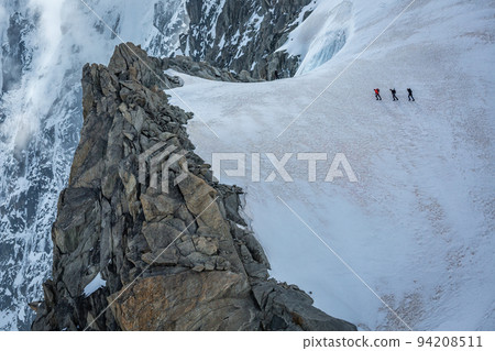 Mont Blanc massif, dramatic landscape in the French Alps, Eastern France 94208511