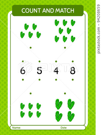 Count and match game with flip flop. worksheet for preschool kids, kids activity sheet Count and match game with flip flop. worksheet for preschool kids, kids activity sheet 94208659