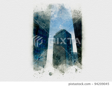 Shinjuku skyscrapers drawn with watercolors, illustrations of Nishi-Shinjuku, illustrations of office buildings, Japanese paintings of buildings Shinjuku skyscrapers drawn with watercolors, illustrations of Nishi-Shinjuku, illustrations of office buildings, Japanese paintings of buildings 94209045