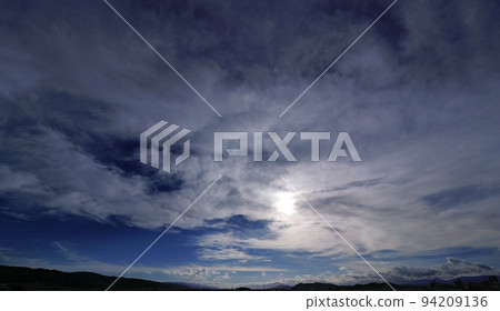 Refreshing early autumn morning sky with various clouds, super wide angle, mainly sky, 220906am Refreshing early autumn morning sky with various clouds, super wide angle, mainly sky, 220906am 94209136