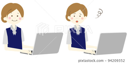 操作個人計算機的女性辦公室工作者 操作個人計算機的女性辦公室工作者 94209352