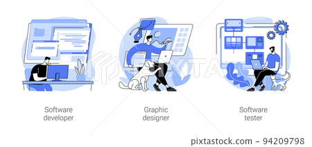 Remote IT jobs isolated cartoon vector illustrations se 94209798