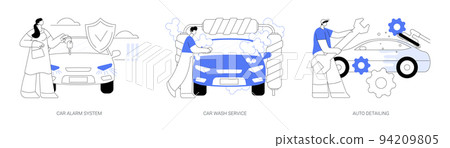 Automobile care service abstract concept vector illustrations. Automobile care service abstract concept vector illustrations. 94209805