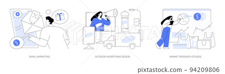 Product marketing campaign abstract concept vector illustrations. 94209806