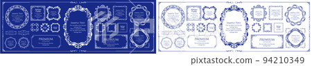 Christmas motif frame design set. Gorgeous and elegant design material 94210349