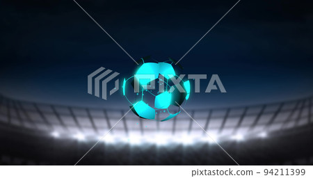 Image of digital football over stadium 94211399