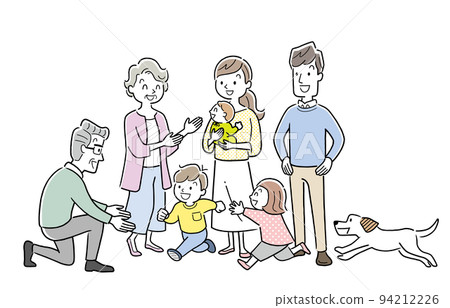 Vector illustration material: 3 generation family 94212226
