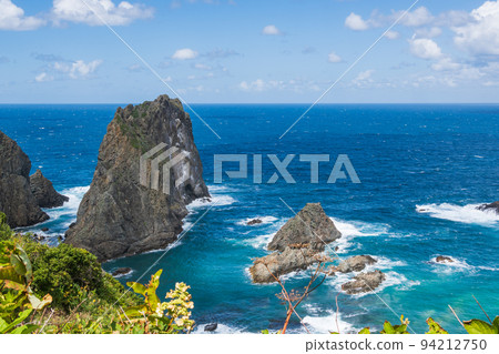 One Hundred Views of Japan's Beach Cape Shakotan and Shimamui Coast Magnificent folding screen rocks and spectacular views of Shakotan blue 94212750
