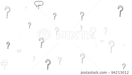 Image of speech bubbles over question marks on white background 94213012