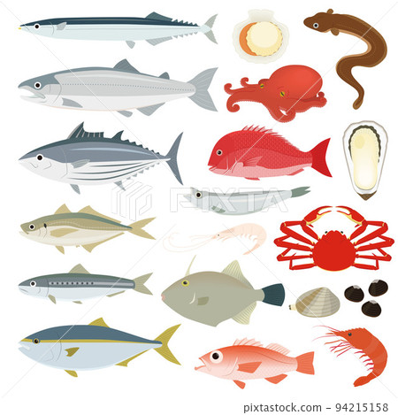 Illustration set of seafood 94215158