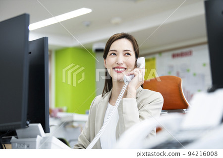 Business office telephone woman telephone call smile Business office telephone woman telephone call smile 94216008