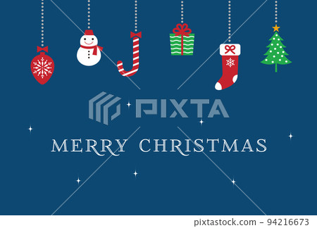 帶裝飾品的聖誕卡/雪人、聖誕樹、絲襪、糖果、裝飾品 94216673