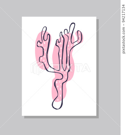 Matisse art style random organic shapes in freehand. Coral poster. Floral art. Boho Decor. Vector illustration. Matisse art style random organic shapes in freehand. Coral poster. Floral art. Boho Decor. Vector illustration. 94217134