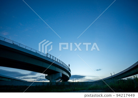 Construction site of Shin-Meishin Expressway in Joyo City, Kyoto Prefecture 94217449