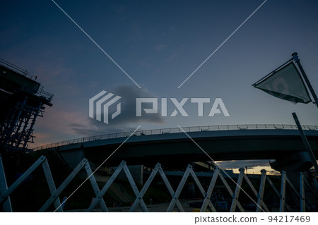 Construction site of Shin-Meishin Expressway in Joyo City, Kyoto Prefecture 94217469
