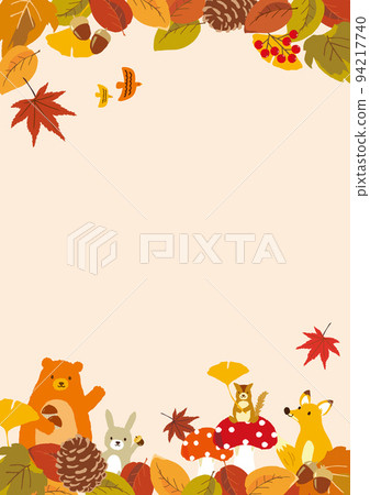 Autumn animals background illustration 94217740