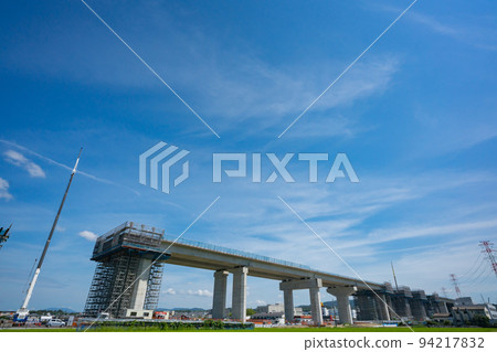 Construction site of Shin-Meishin Expressway in Joyo City, Kyoto Prefecture 94217832