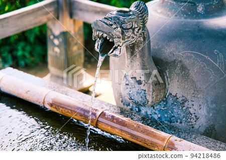 [#Nara] Chozuya in front of Saiin Garan Seiryuin Temple at Horyuji Temple 94218486