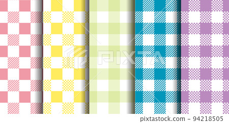 Vichy Seamless set. Pastel gingham pattern. Background for Easter, wallpaper, blanket. 94218505