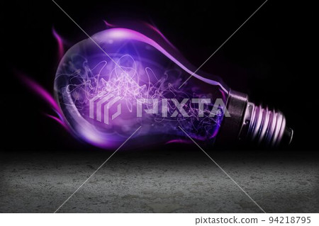 Purple glowing light in bulb 94218795