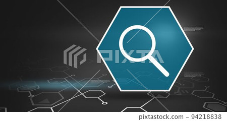 Digital background with magnifying lens 94218838