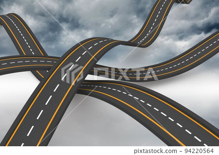 Bumpy roads crossing backdrop 94220564