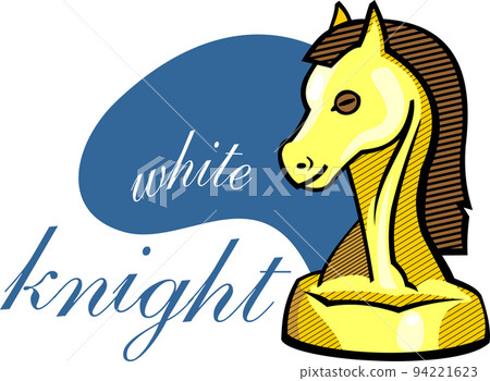 a sketch of white chess knight figure vector illustration 94221623