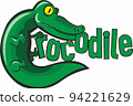 a word 'crocodile' with crocodile cartoon figure vector illustration 94221629