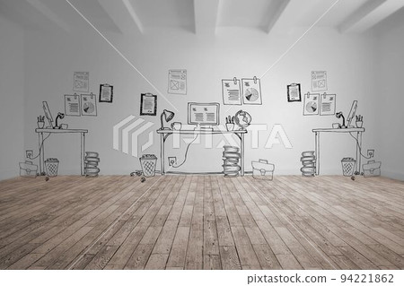 Doodle office in room Doodle office in room 94221862