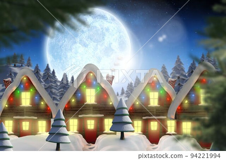 Quaint town with bright moon Quaint town with bright moon 94221994
