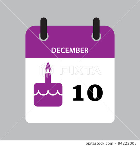 Birthday calendar with cake and candle icon Birthday calendar with cake and candle icon 94222005