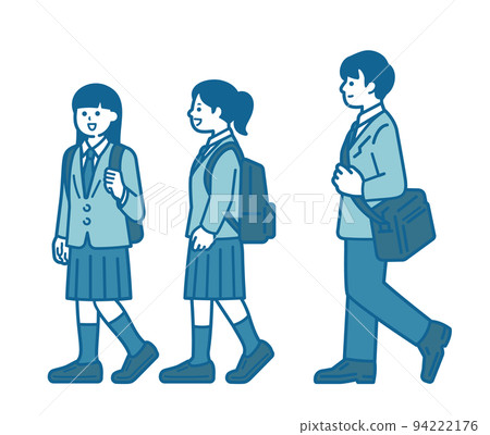 Illustration of a person commuting to work or school 94222176