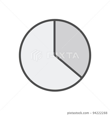Close-up of gray pie diagram isolated 94222288